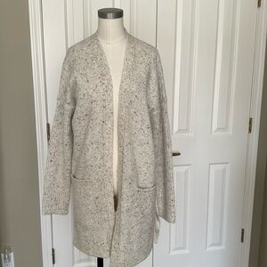 Abercrombie & Fitch Cream Speckled Knit Open Cardigan